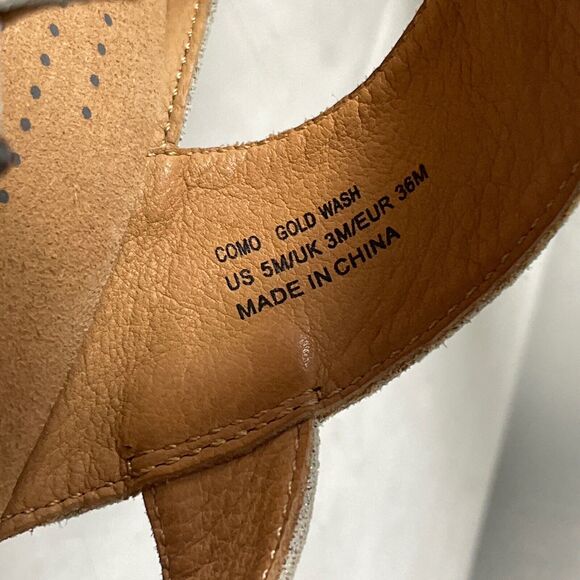 Revere Women's Como Back Strap Sandals Gold Wash size 5 MINT - Picture 8 of 9